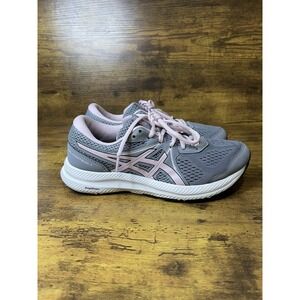 Asics Gel-Contend 7 Shoes Womens Size 8.5 Gray Pink Running Sneakers 1012A911